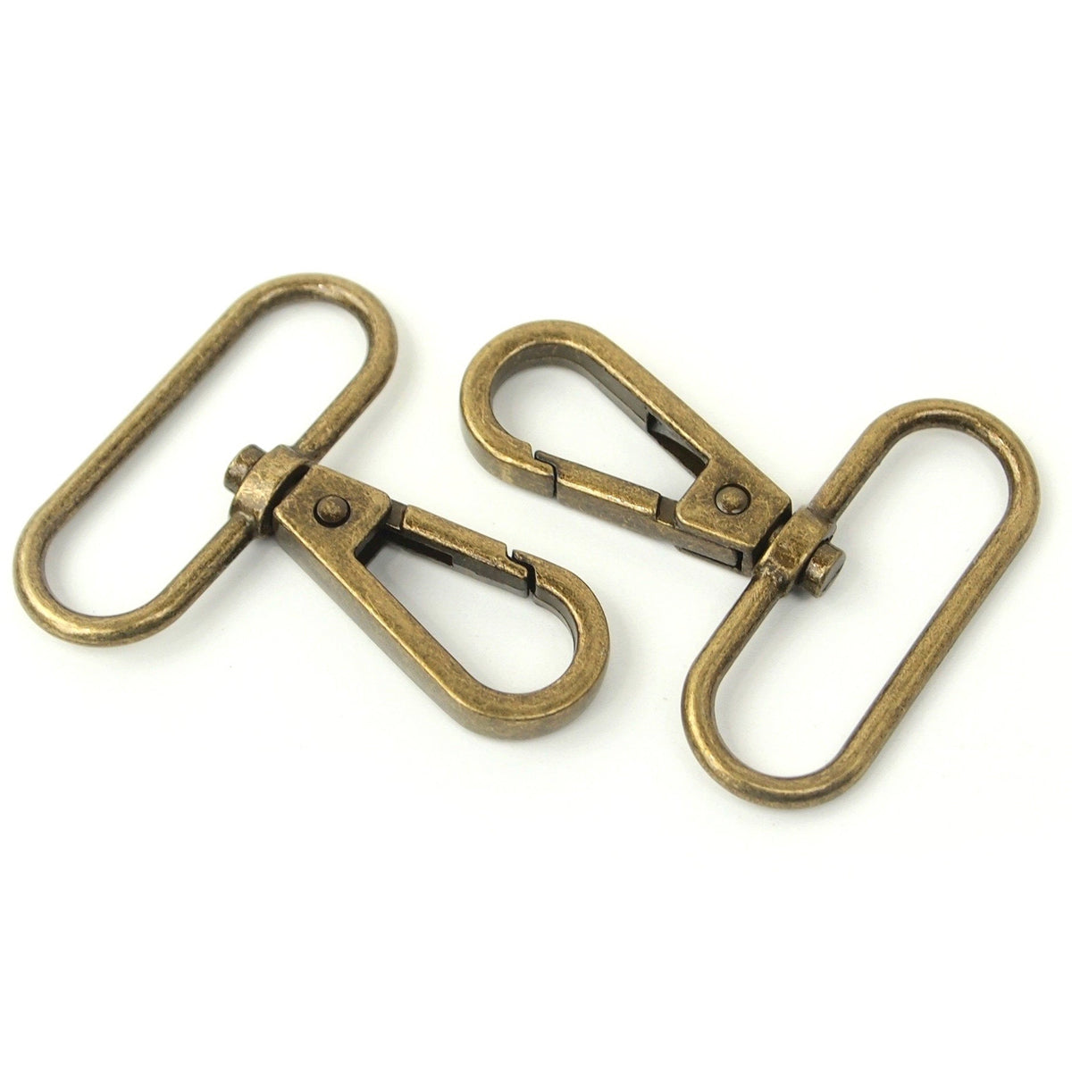 Set of 2 metal - ancient 38 mm carabiners