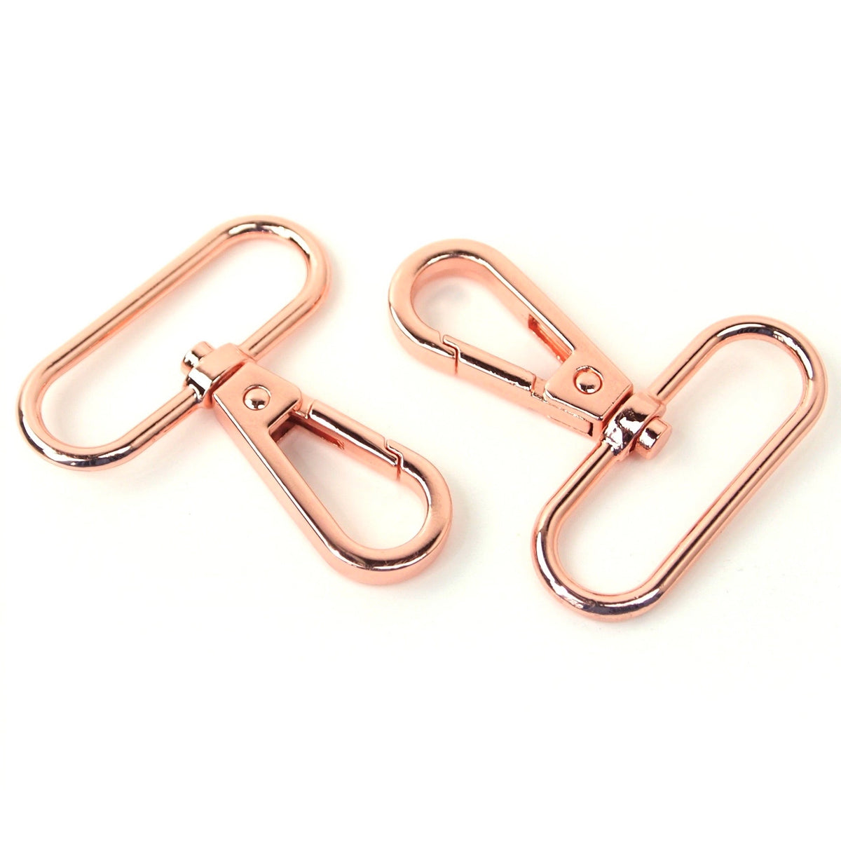 Set of 2 metal carabiners - rose gold 38 mm