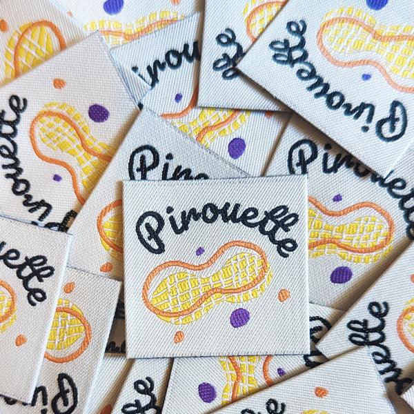 Set of 6 woven labels - peanut pirouette