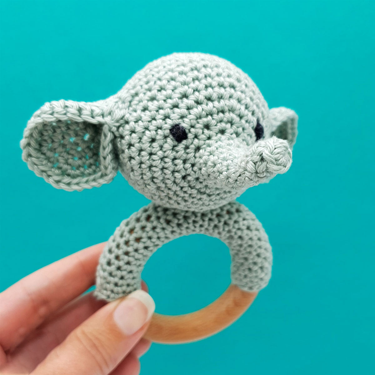 Crochet kit - elephant rattle