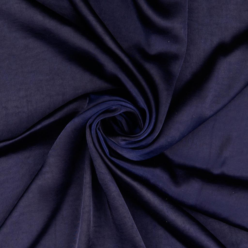 Deluxe satin fabric touched silk - navy blue