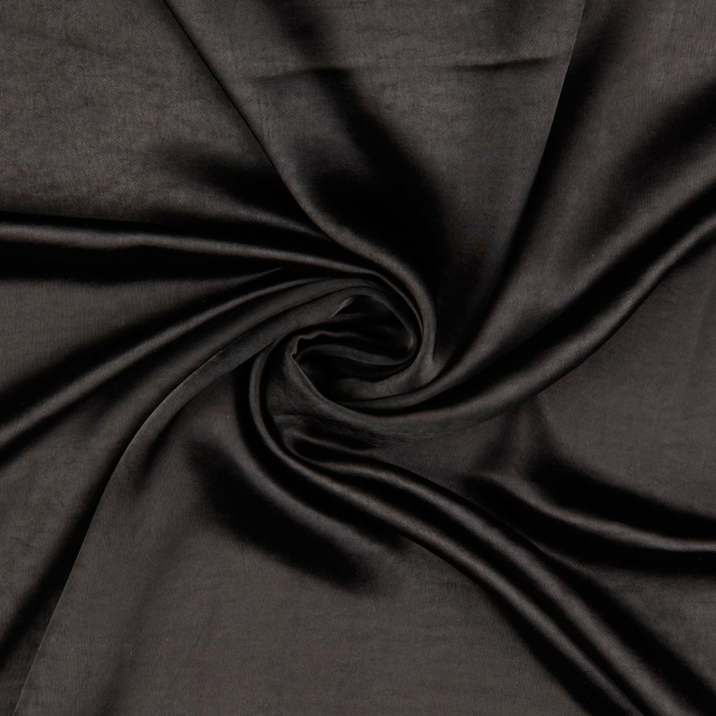 Deluxe Satin Stoff berührte Seide - schwarz