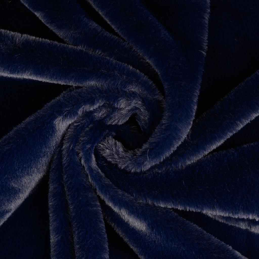 Faux fur fabric - navy blue