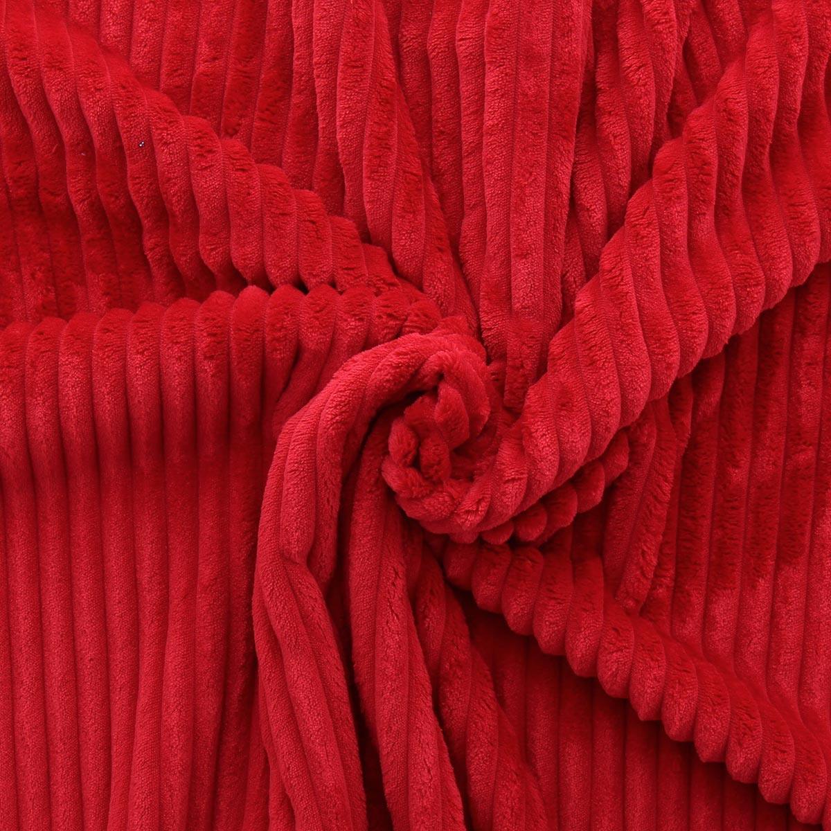 Large Côtes Minky fabric - Red