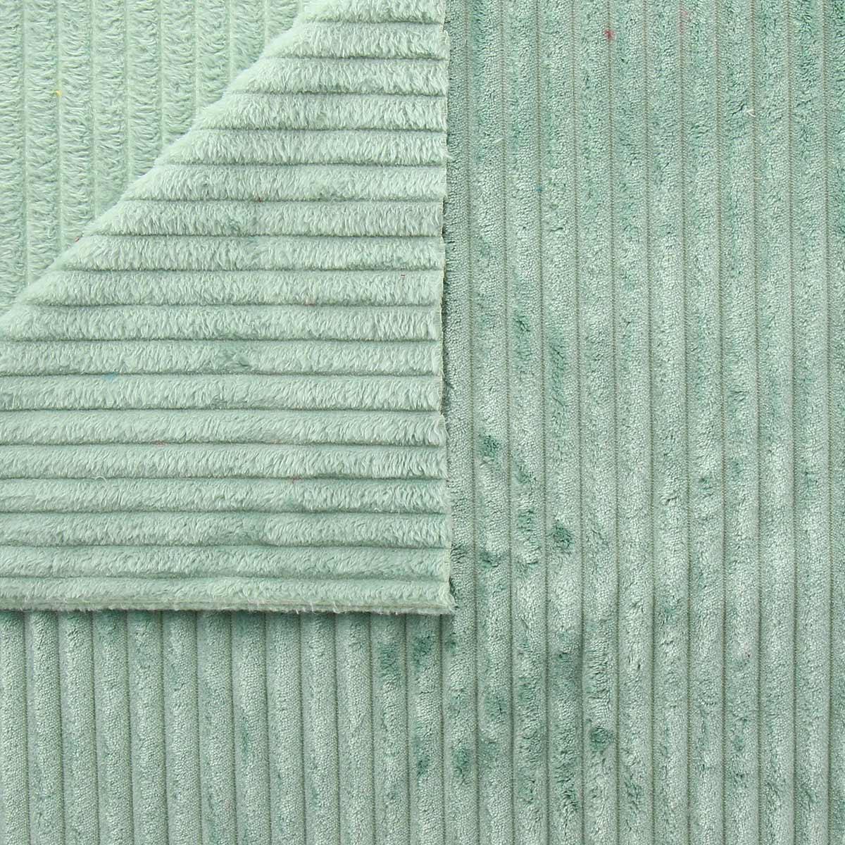 Large ribs Minky fabric - Sage green