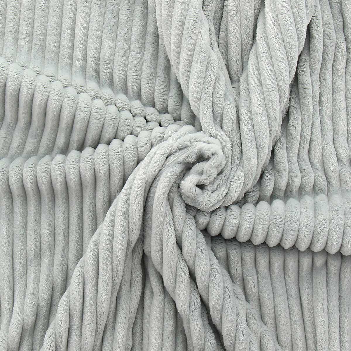 Large rib Minky fabric - Gray