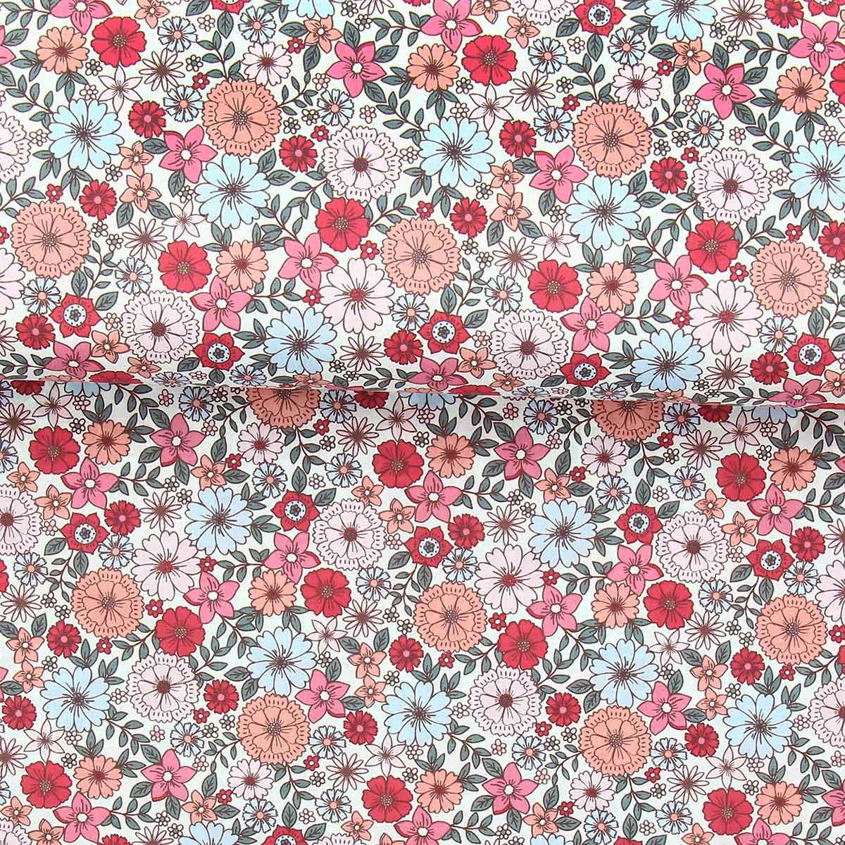 Cotton poplin fabric - Brigitte Rose