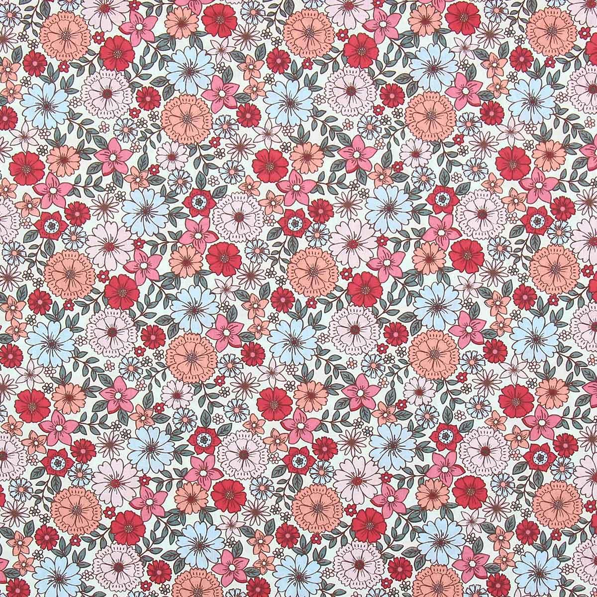 Cotton poplin fabric - Brigitte Rose