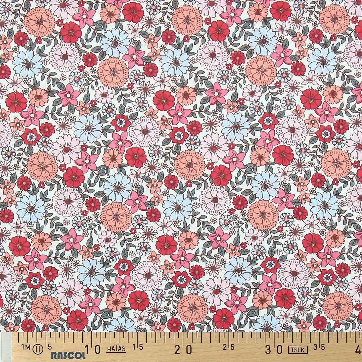 Cotton poplin fabric - Brigitte Rose