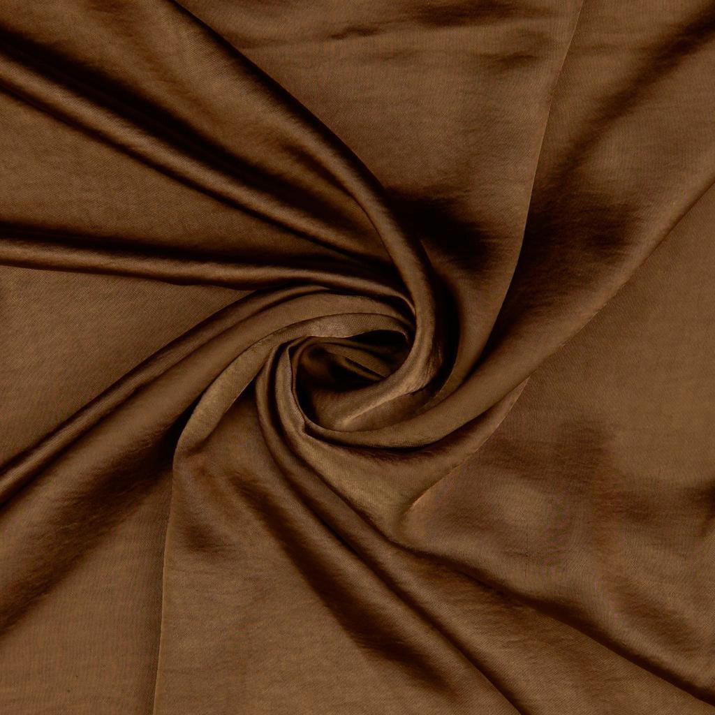 Tissu satin deluxe touché soie - Chocolat