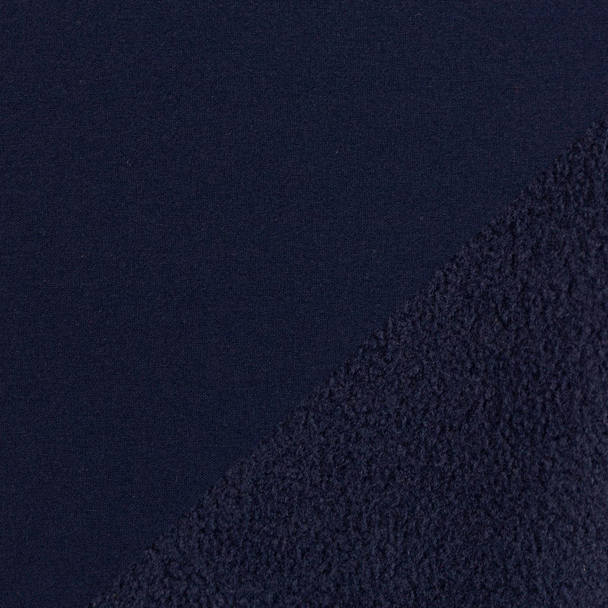 Tissu softshell déperlant envers micro polaire - Bleu nuit