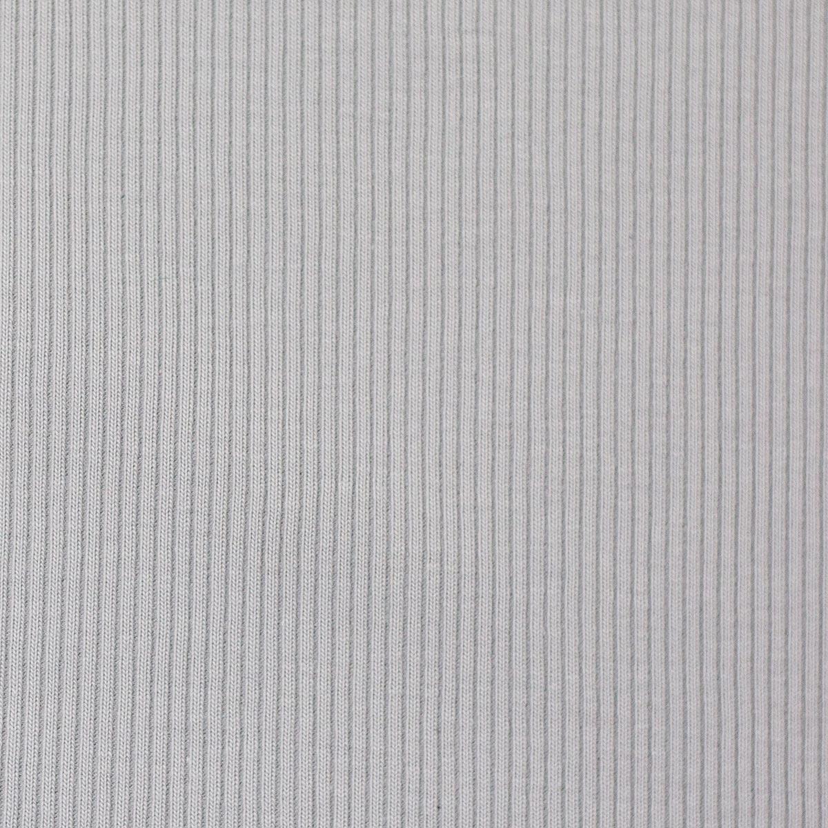 Cotton cotton jersey fabric ribbed - light gray