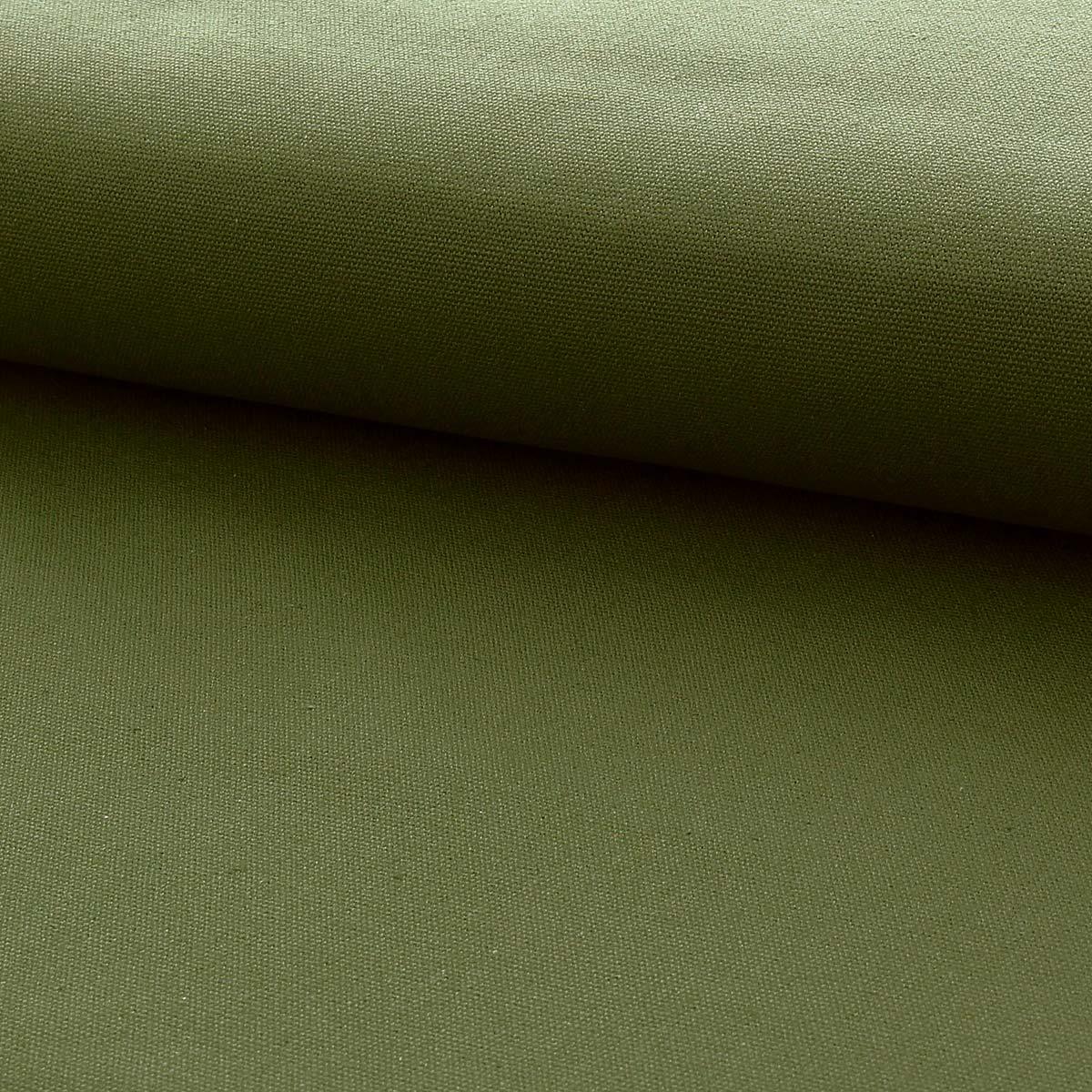 Toile de coton canvas demi-natté - Vert mousse