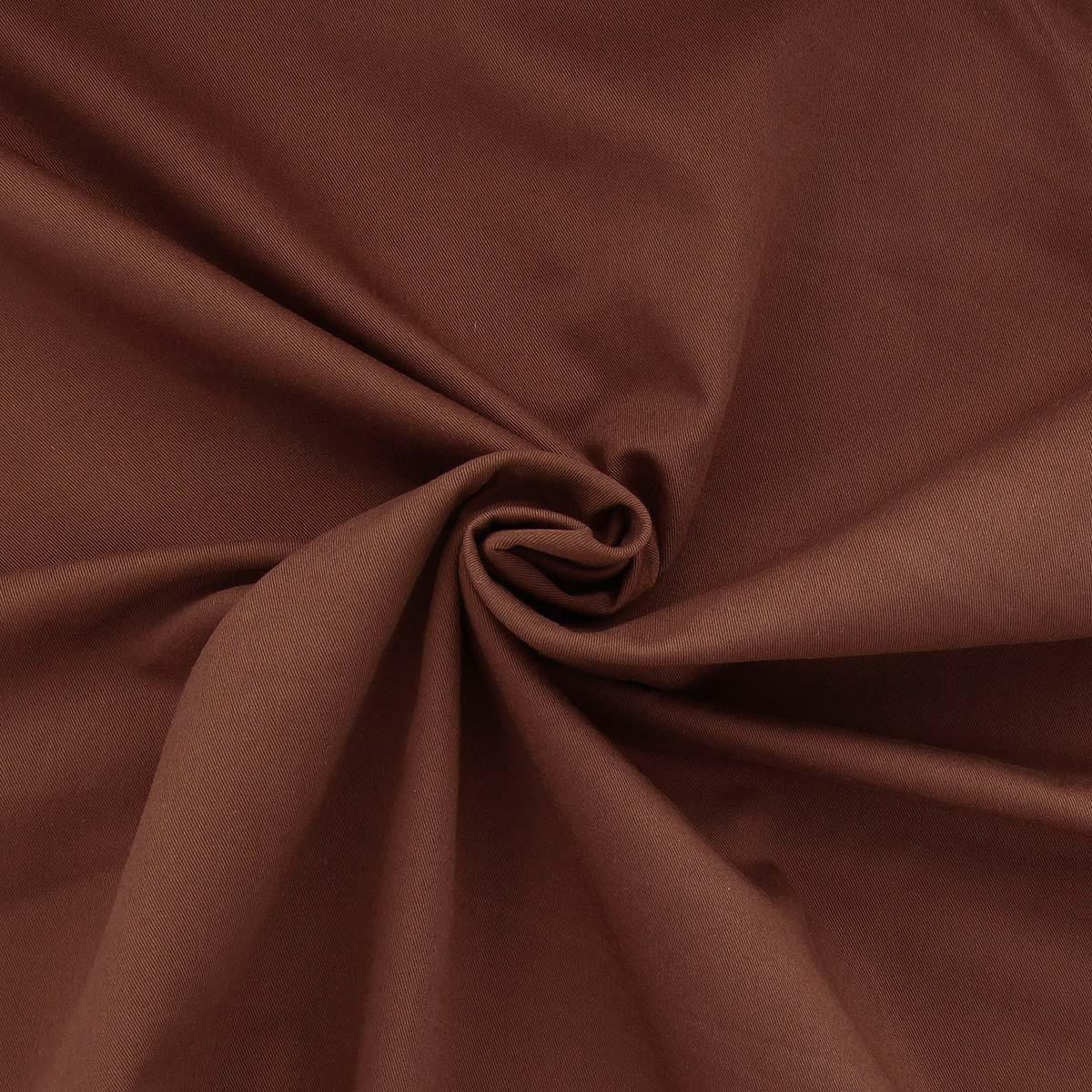 Tissu gabardine polycoton - Marron