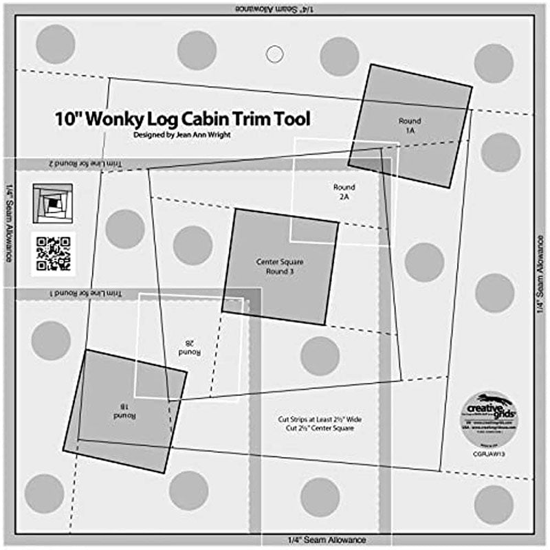 Rule 10 "Wonky Log Cabin Trim Tool Creative Grids