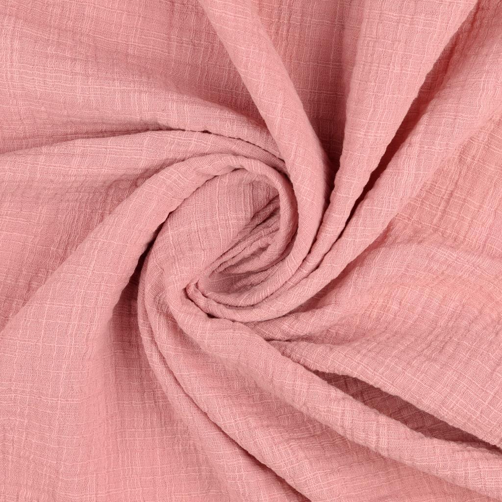 Double fabric of vintage cotton gauze - old pink