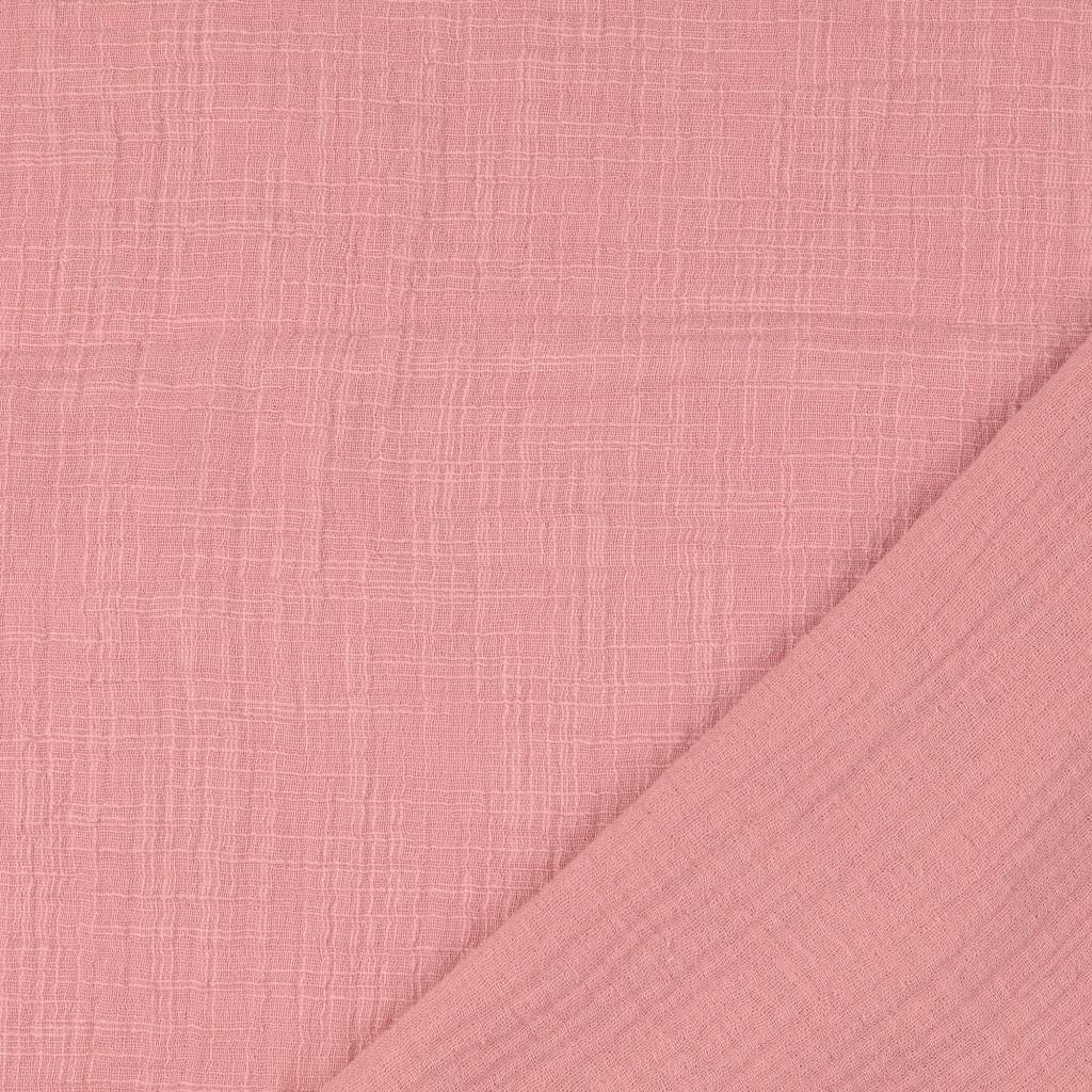 Double fabric of vintage cotton gauze - old pink