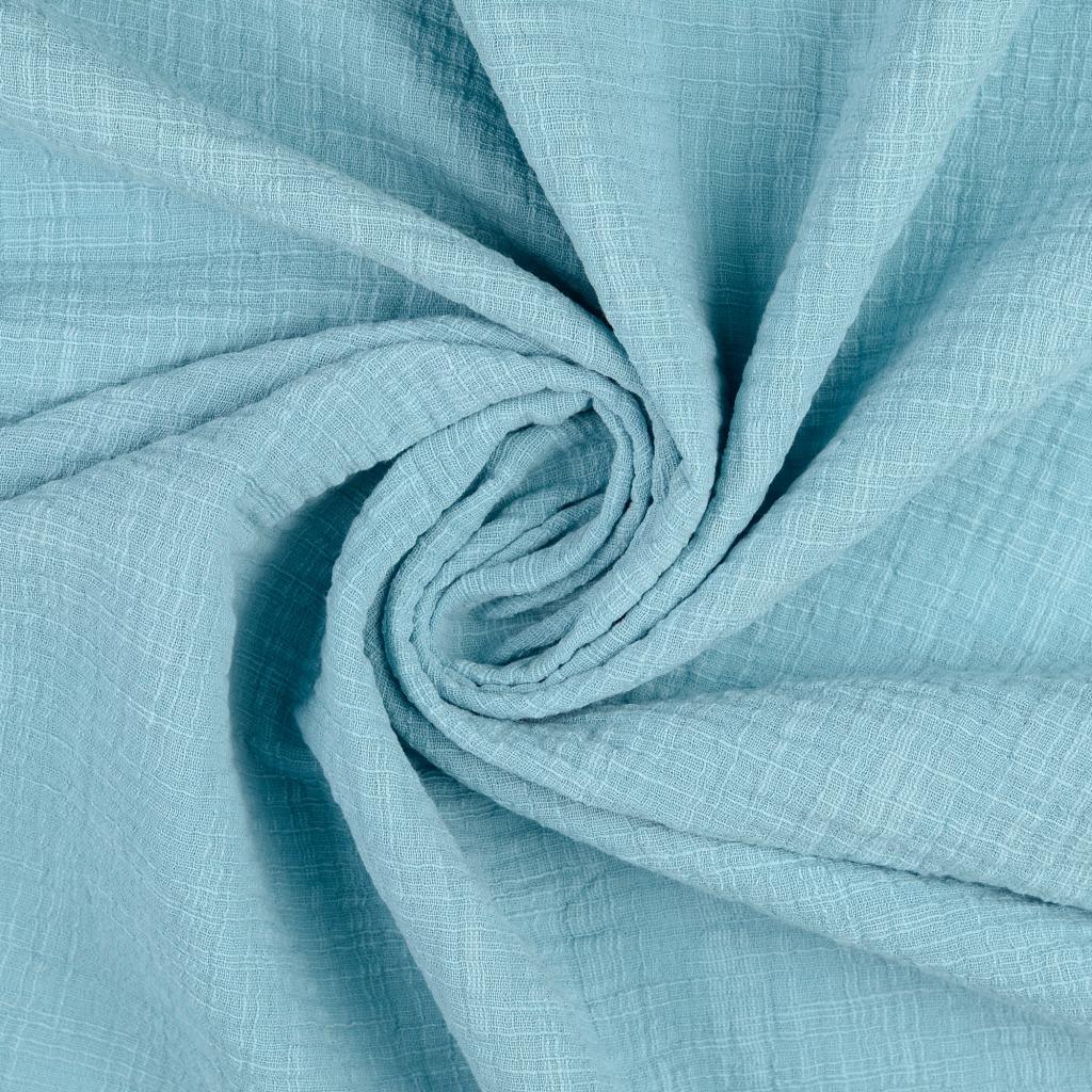 Double fabric of vintage cotton gauze - turquoise