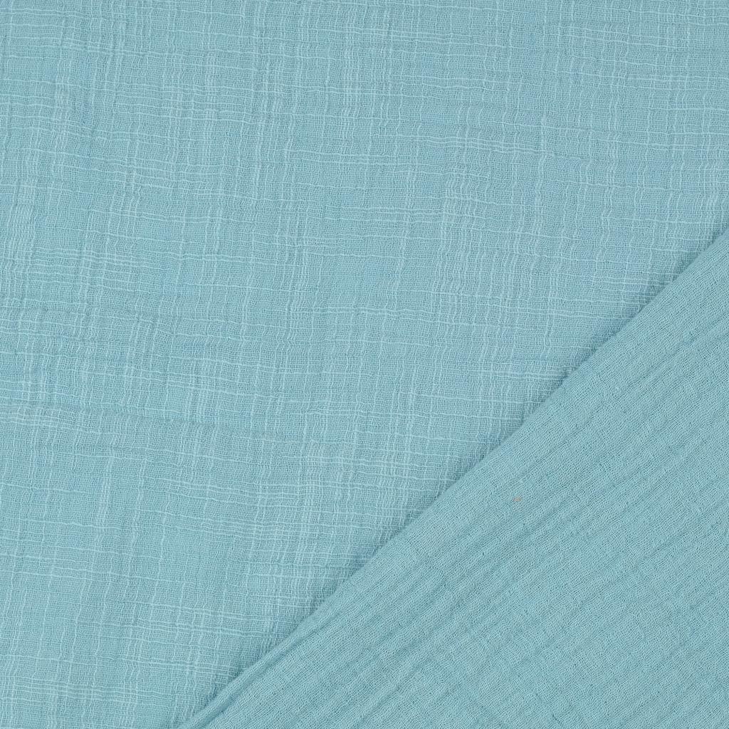 Double fabric of vintage cotton gauze - turquoise