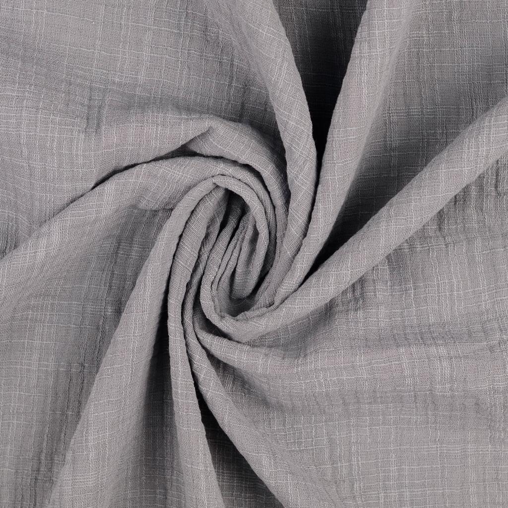 Double fabric of vintage cotton gauze - gray