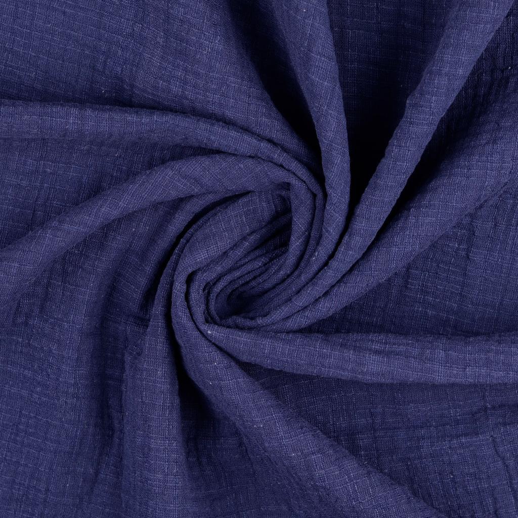 Double fabric of vintage cotton gauze - navy blue