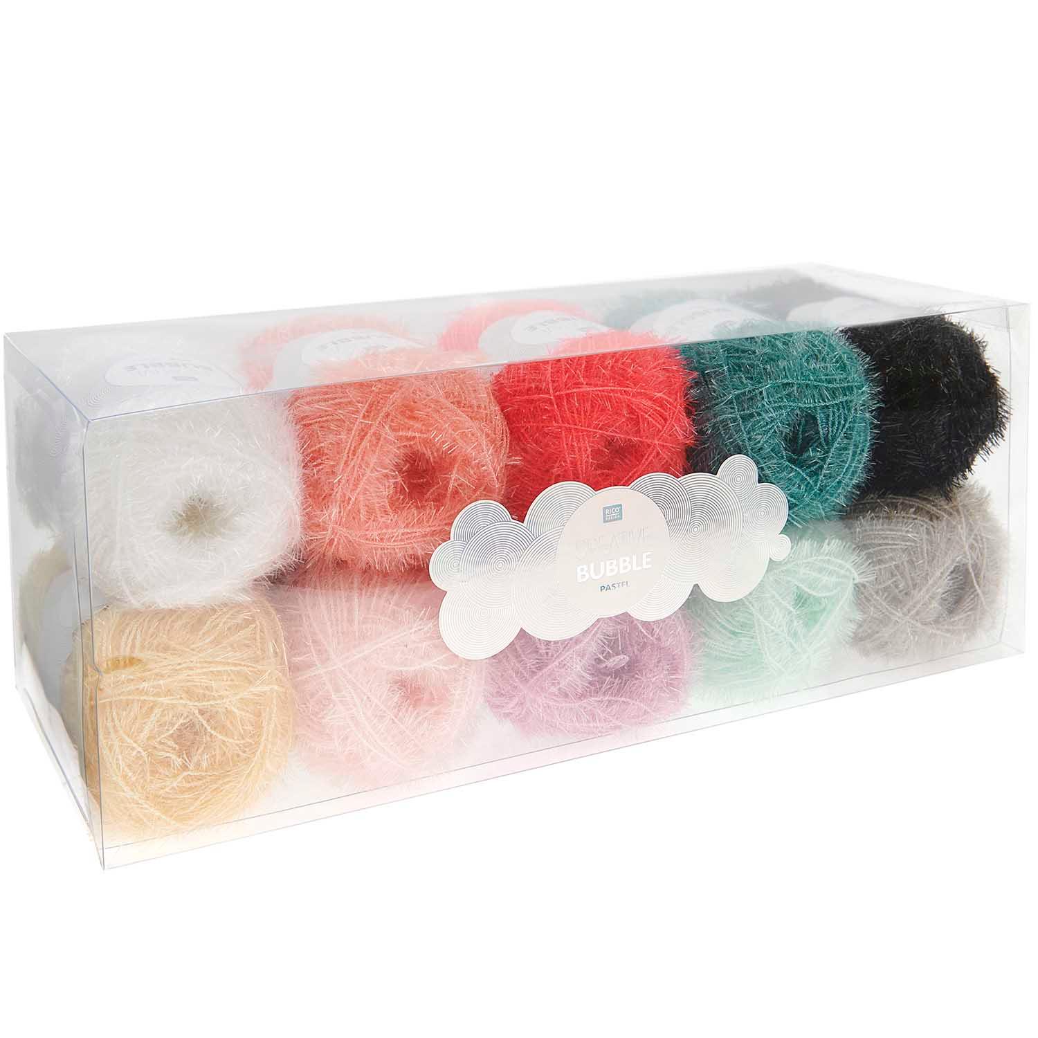 Coffret 10 pelotes de fil à crocheter Creative Bubble - Pastel