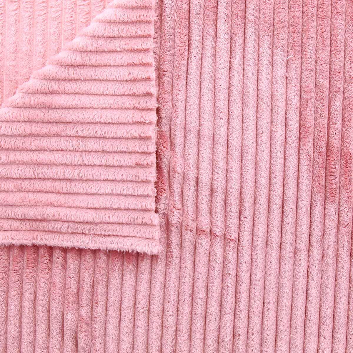 Minky big ribs fabric - Old pink