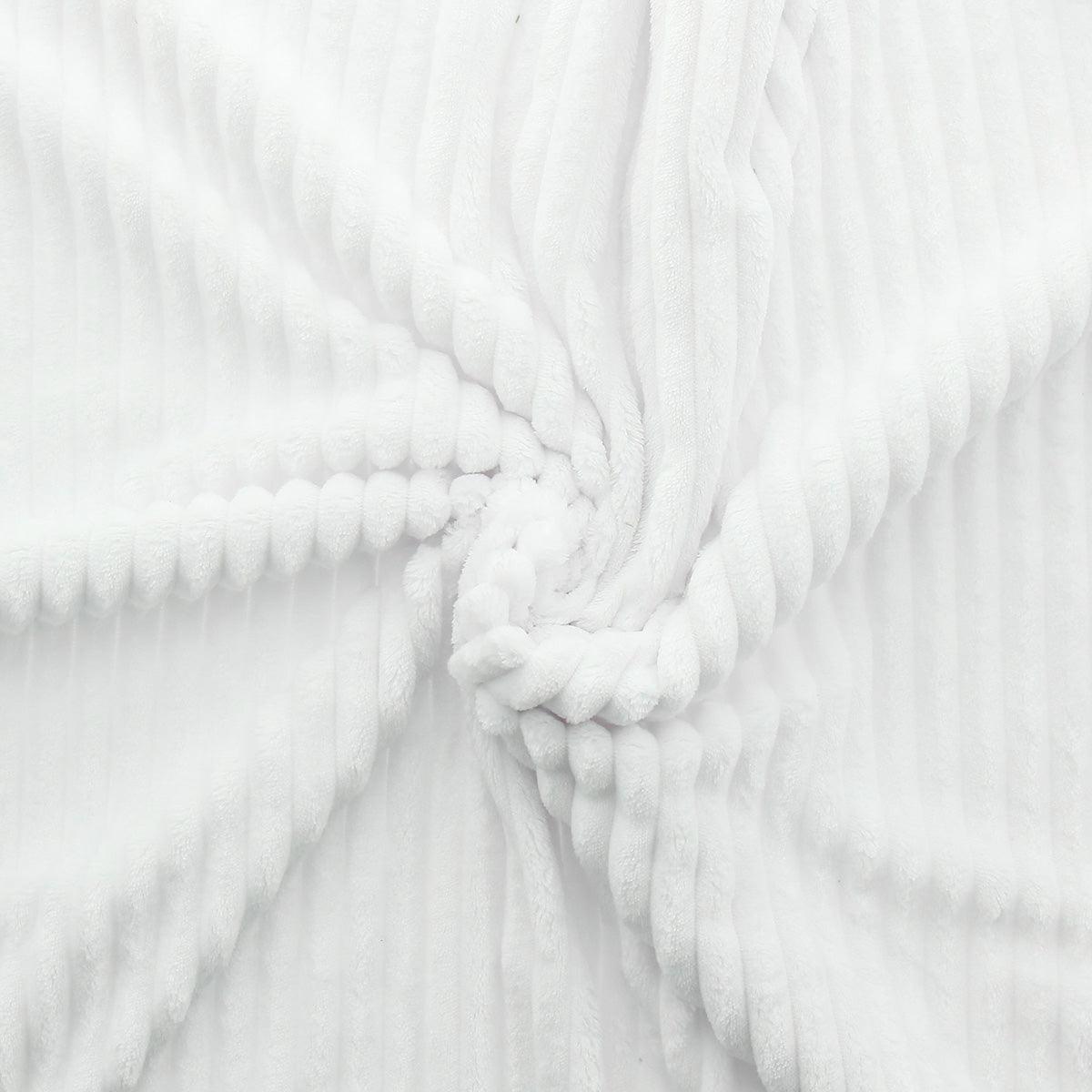 Large rib Minky fabric - White