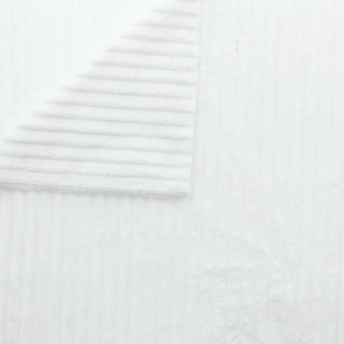 Large rib Minky fabric - White