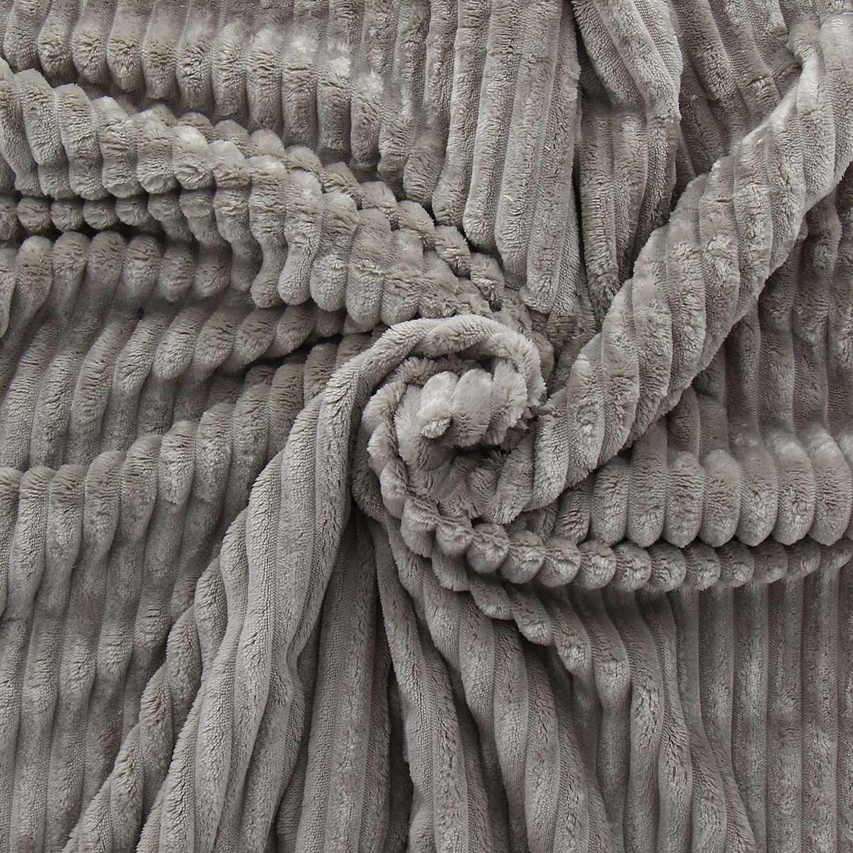 Large rib Minky fabric - Taupe