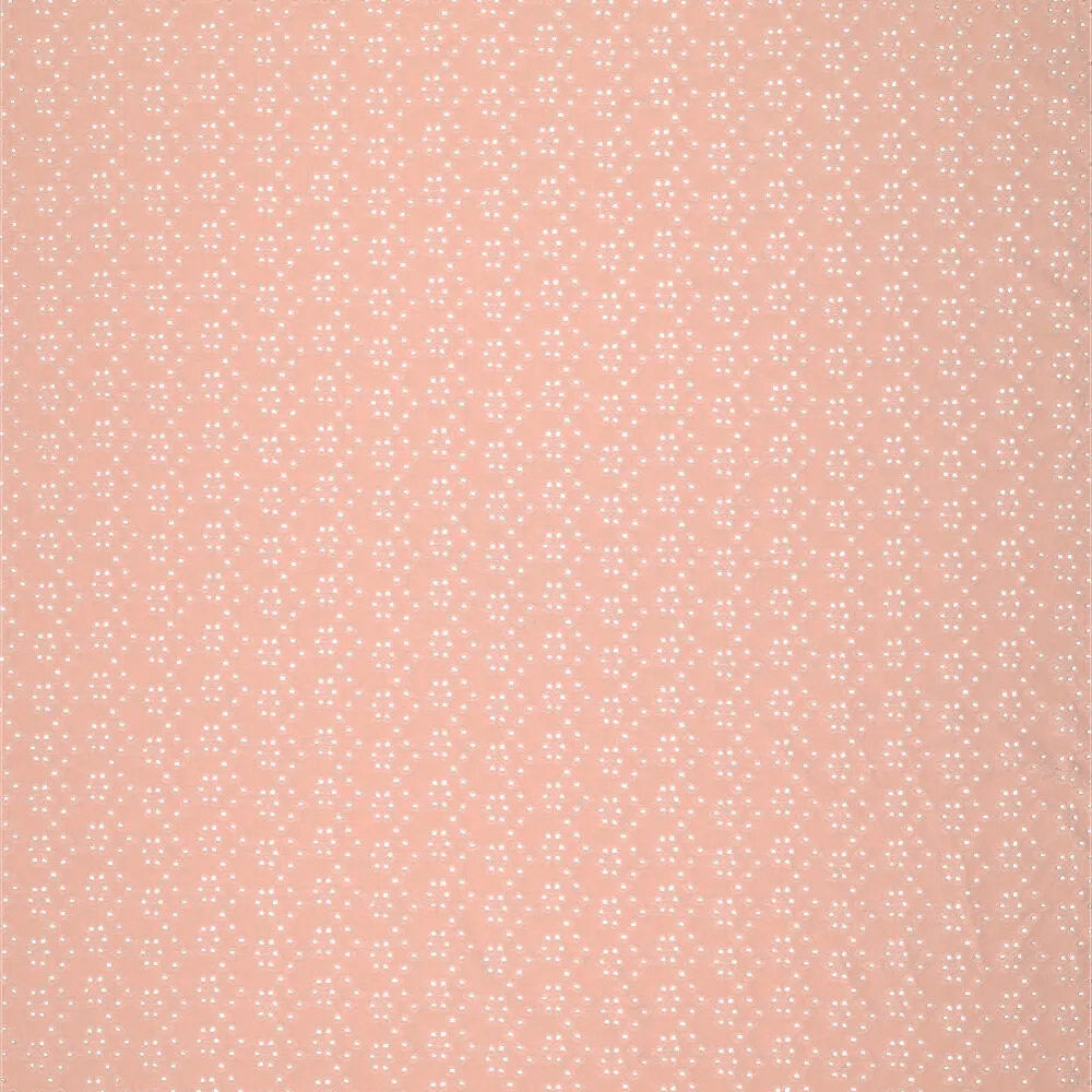 Tissu broderie anglaise extensible - Vieux rose