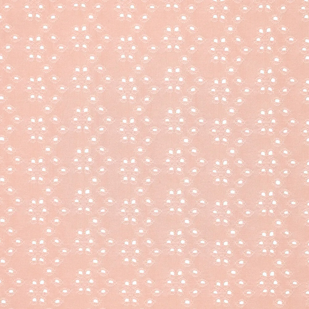 Extendable English embroidery fabric - Old pink