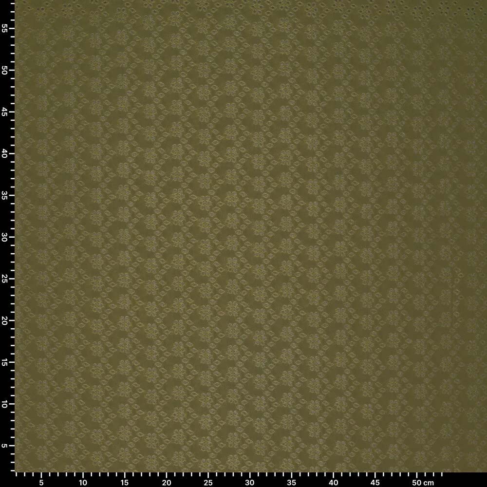 Extendable English embroidery fabric - Khaki