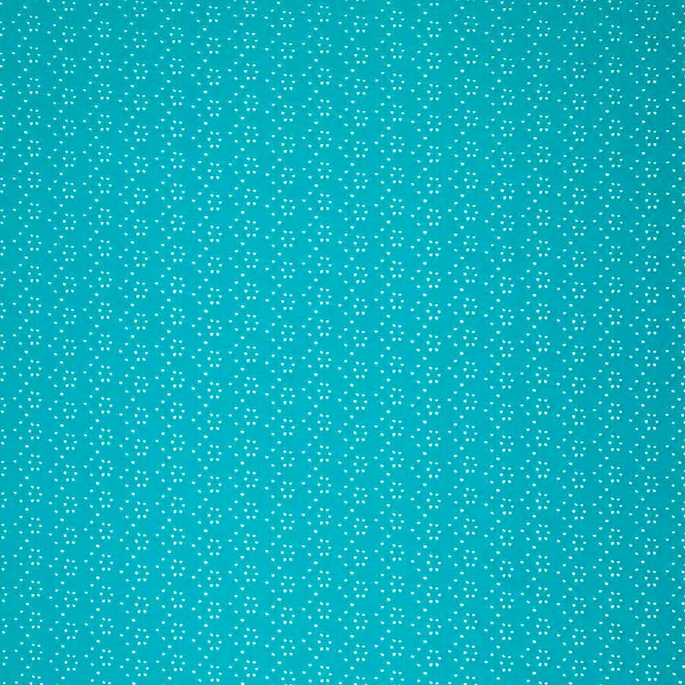 Tissu broderie anglaise extensible - Bleu turquoise