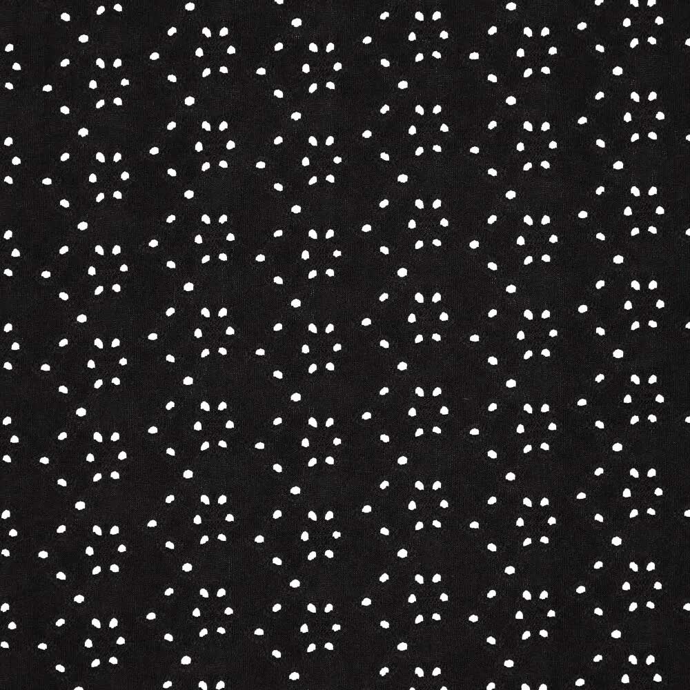 Extendable English embroidery fabric - black