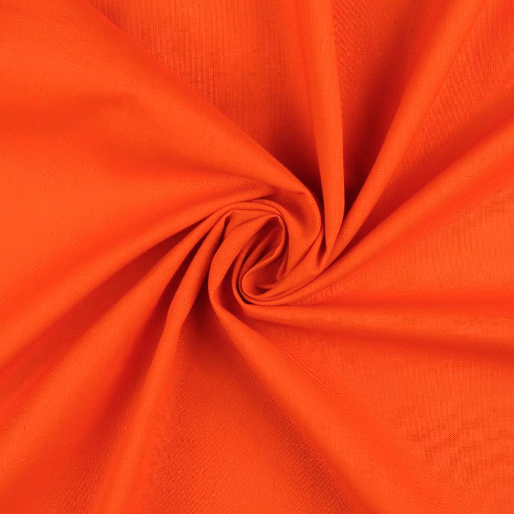 Cotton fabric Cretonne Uni - Orange