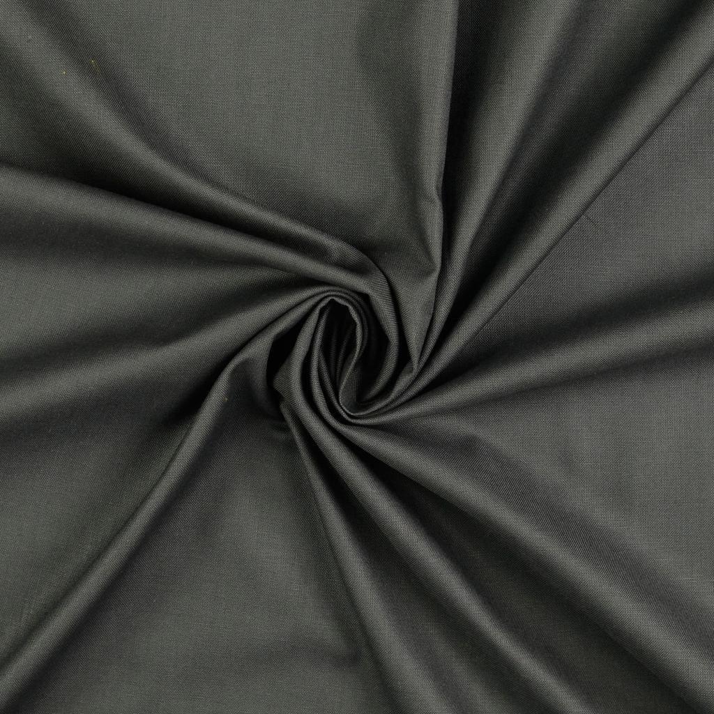 Cotton fabric Cretonne Uni - Anthracite gray