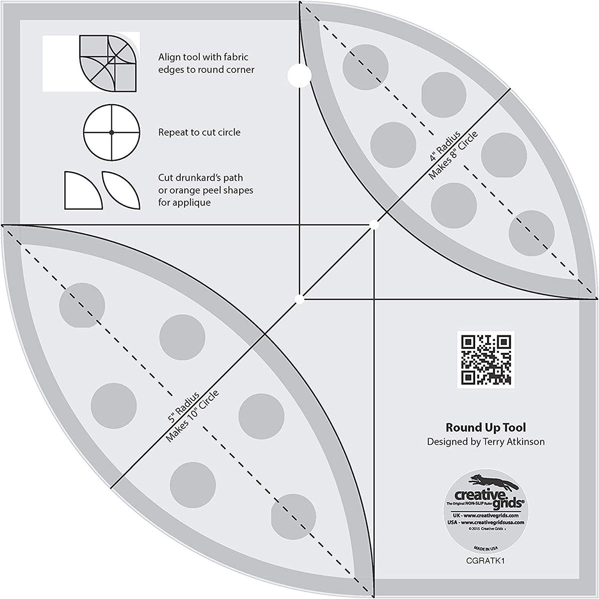 Round -Round -Tool- und Quilt -Lineal -Kreativnetze