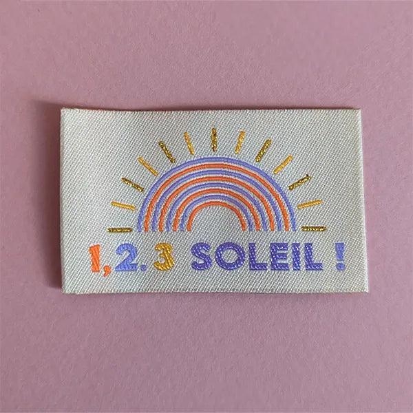 Set of 6 woven labels - 1, 2, 3 sun