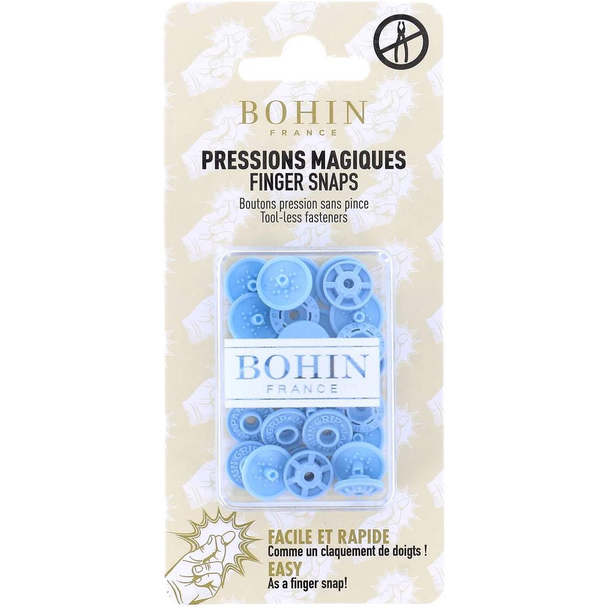 Boutons pression magiques sans pince 13 mm - Bleu ciel