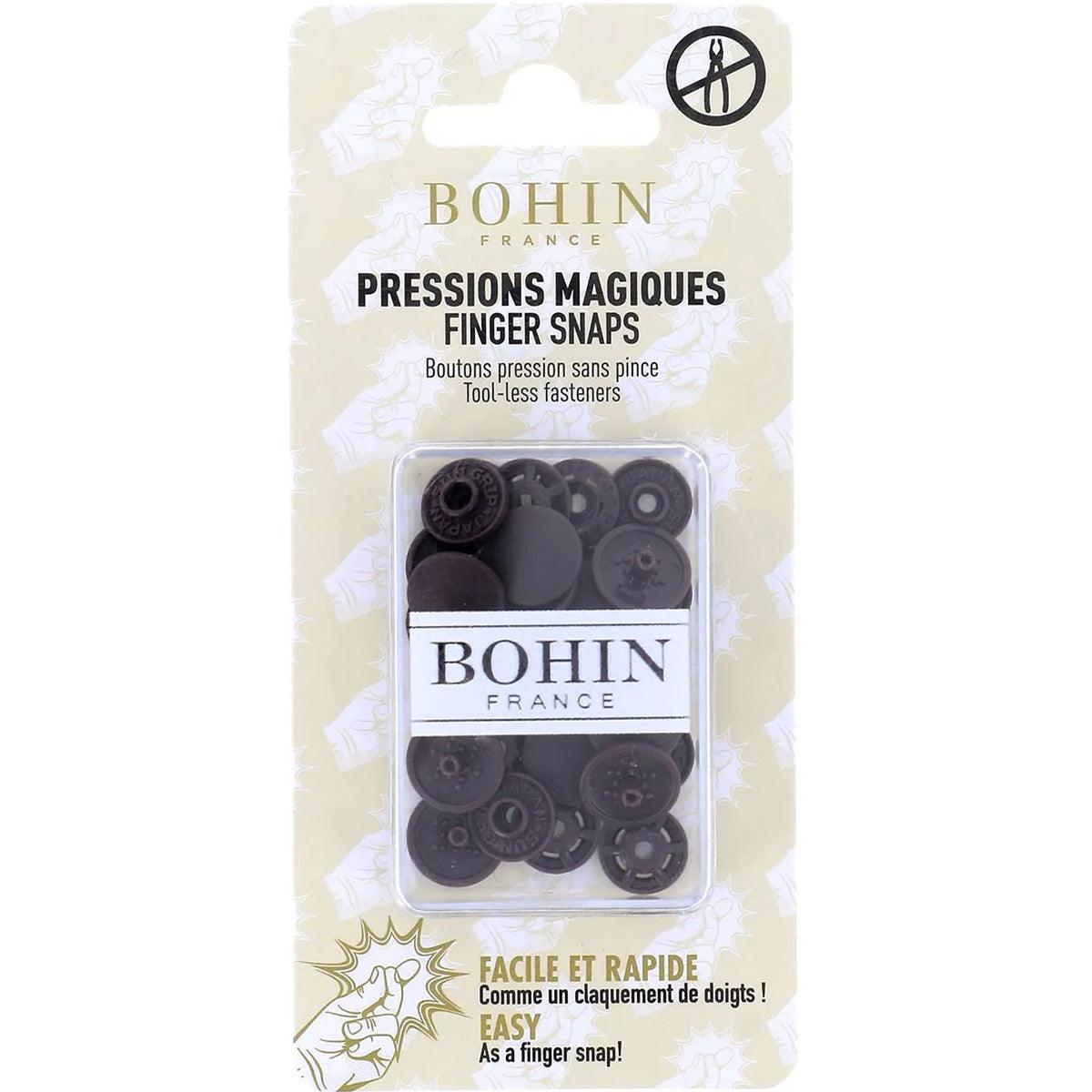 Boutons pression magiques sans pince 13 mm - Marron