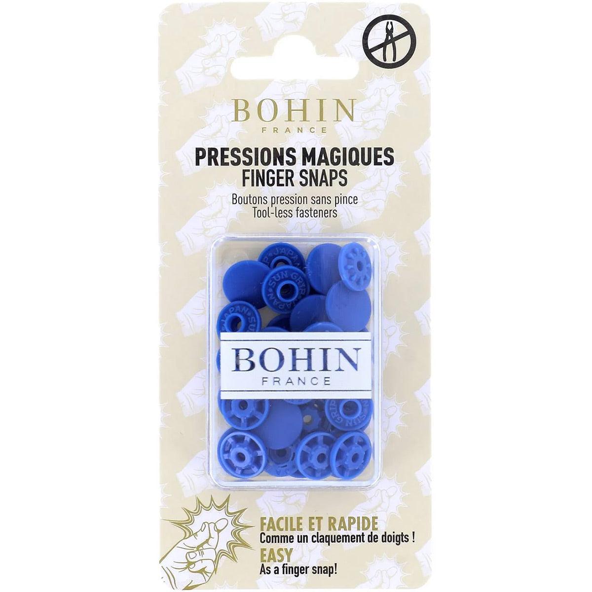 Boutons pression magiques sans pince 13 mm - Bleu roi