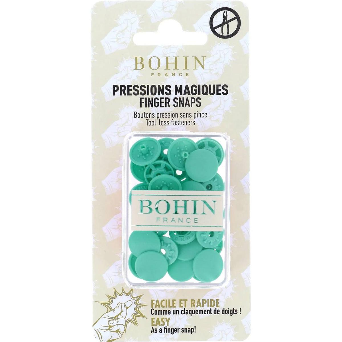 Boutons pression magiques sans pince 13 mm - Vert eau