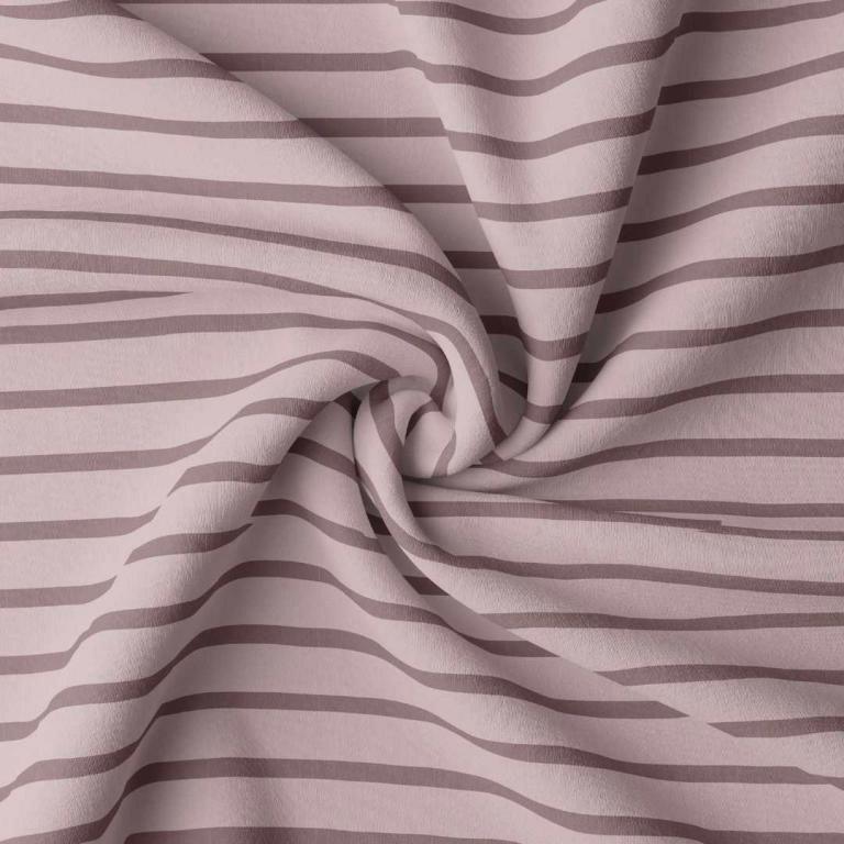 Breton striped jersey fabric - petal and chestnut