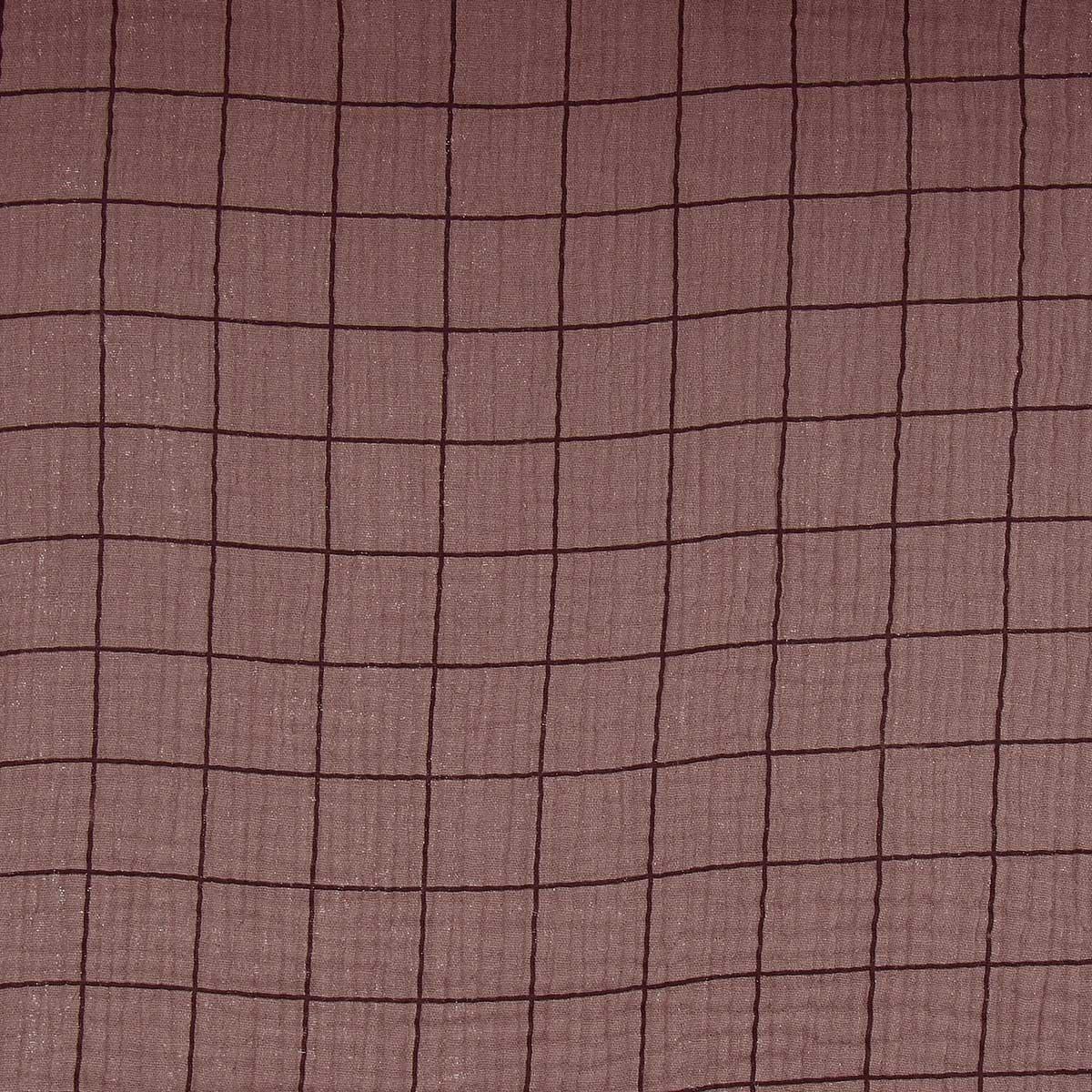 Double tile gauze fabric - Chataigne and black coffee