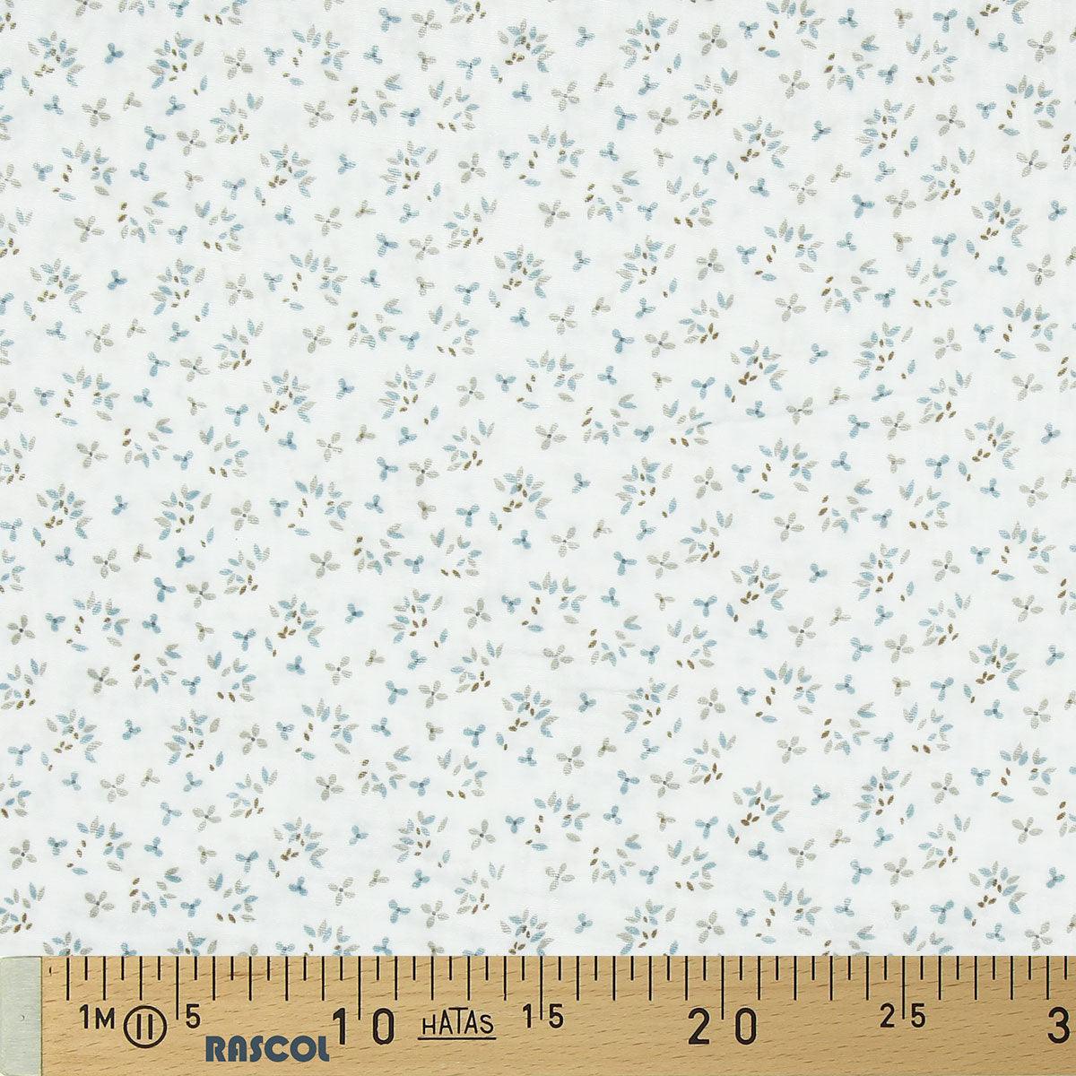 Jefine gauze double fabric - white and blue