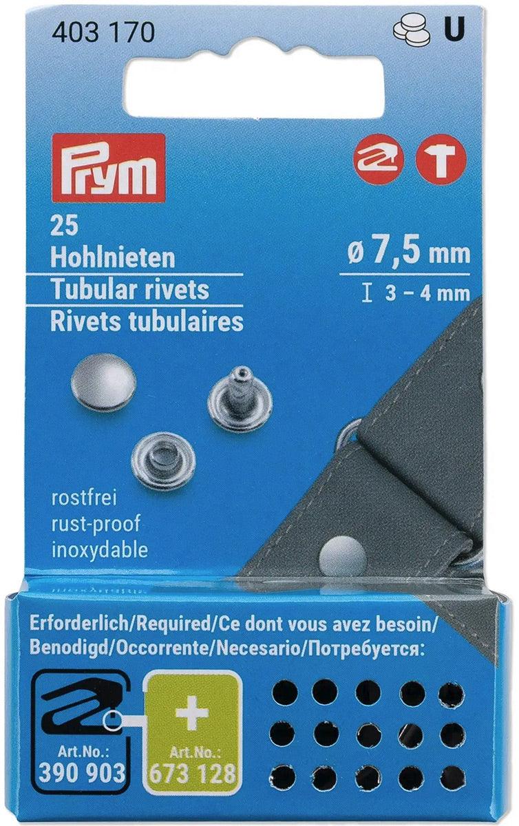 Set of 25 tubular rivets 3-4 mm Silver Vario Creative Tool