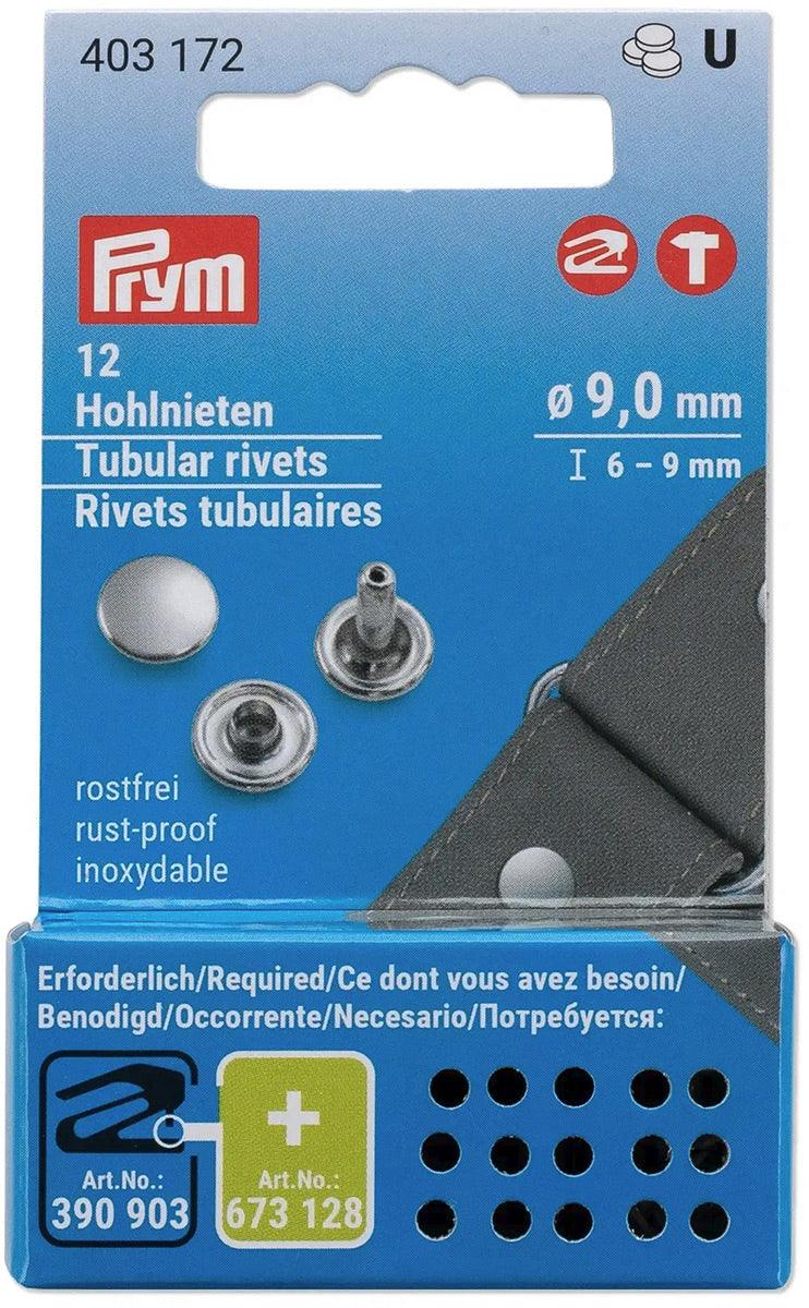 Set de 12 rivets tubulaires 6-9 mm argent VARIO Creative Tool