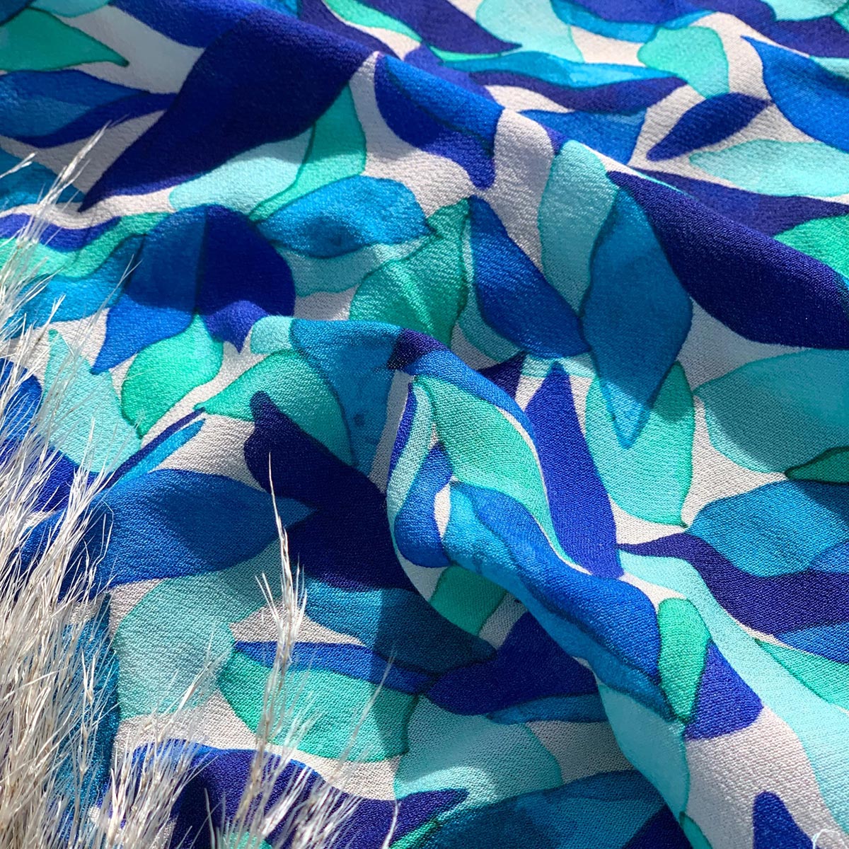 Azurite viscose crepe fabric - My Dress made