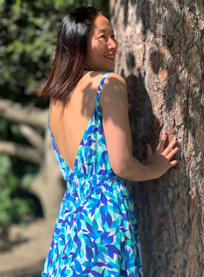 Azurite viscose crepe fabric - My Dress made